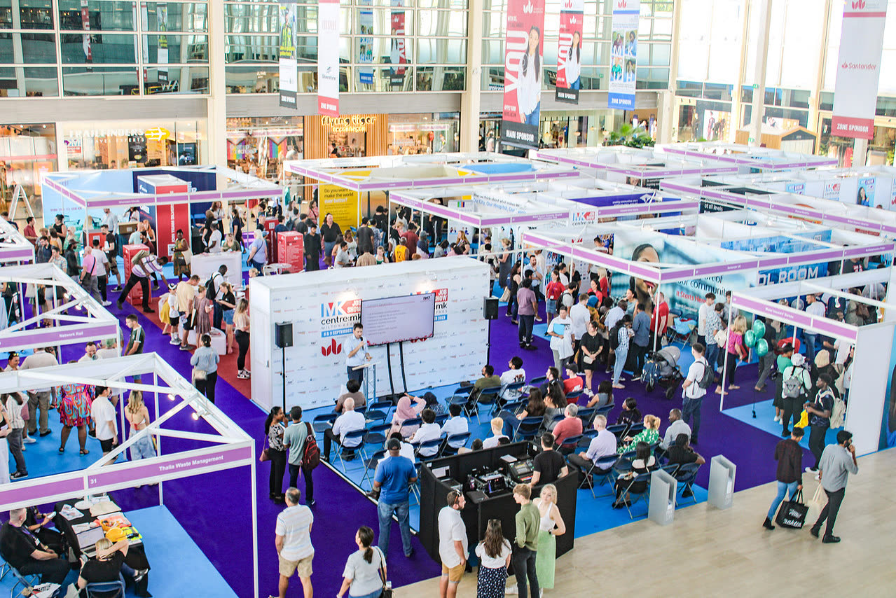 A busy MK Job Show floor at centre:mk, Milton Keynes